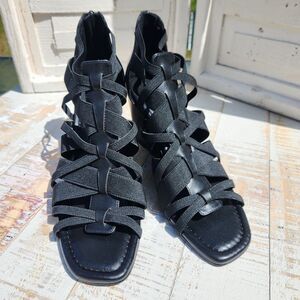 Donald Pliner Lia Gladiator Wedge Womens Size 8 Casual Black Strappy Evening